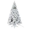 J-line Kerstboom+Led Lichtjes Besneeuwd Half Muur Plastiek Groen/Wit