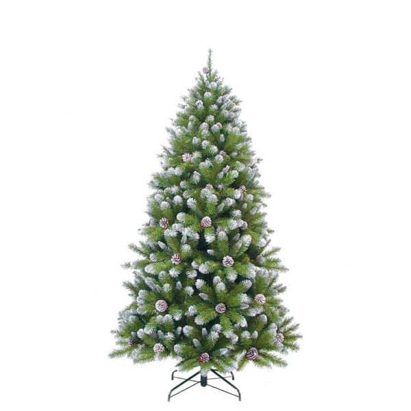 Triumph Tree kunstkerstboom empress spruce met dennenappels maat in cm: 215 x 119 besneeuwd