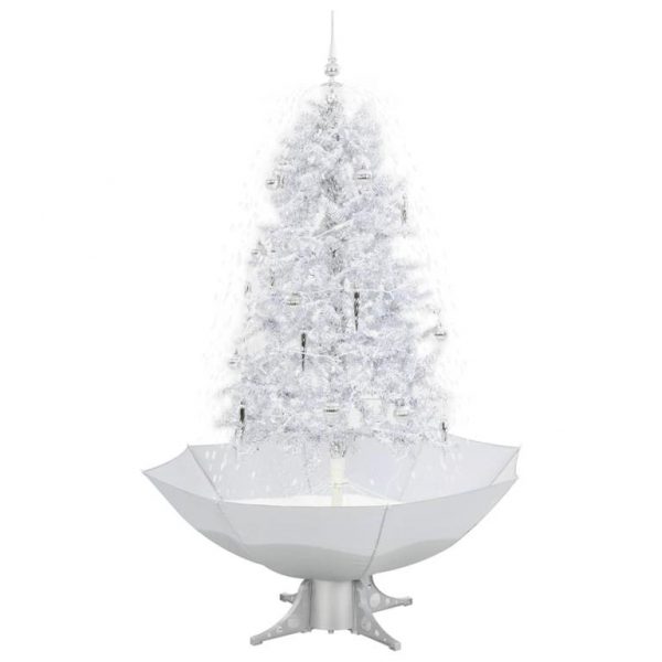 vidaXL Kerstboom sneeuwend met paraplubasis 170 cm wit