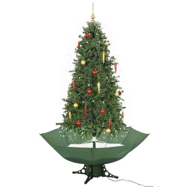 vidaXL Kerstboom sneeuwend met paraplubasis 190 cm groen