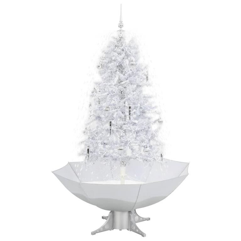 kant en klare witte kerstboom sneeuwend